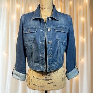 Chico's Platinum Cropped Denim Jacket